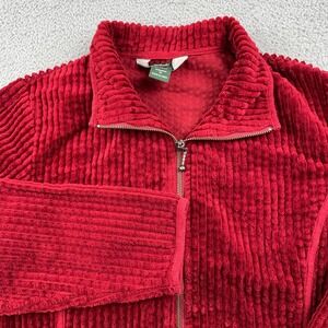 Woolrich Jacket Womens Medium Red Corduroy Wide Wale Full Zip Cotton Classic